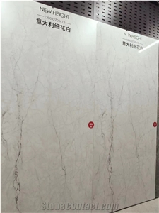 Sintered Stone Slabs Fine Vein Calacatta White Marble Texture