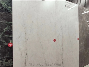 Sintered Stone Slabs Fine Vein Calacatta White Marble Texture