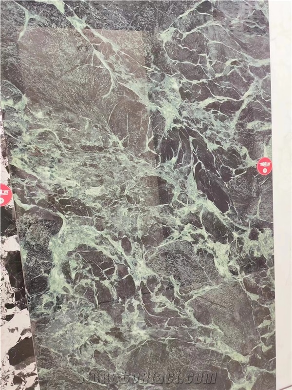 Verde Alpi Marble Vein Sintered Stone Slabs Tile