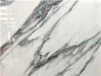 White Marble Vein Sintered Stone Floor Big Slab Tile