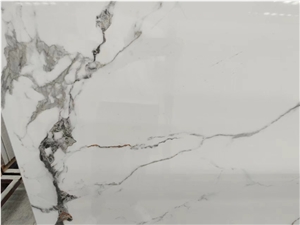 White Marble Vein Sintered Stone Slabs Wall Floor Tile Use