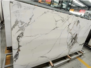 White Marble Vein Sintered Stone Slabs Wall Floor Tile Use