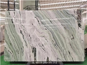 China Shangri La Jade Marble Bookmatched Slab Home Wall Use