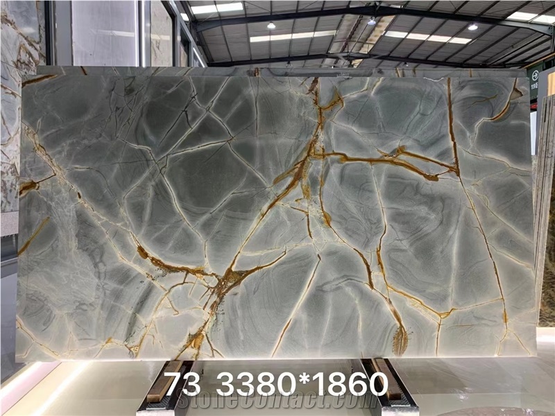 Deep Blue Quartzite Roman Blue Bookmatched Slab Tile