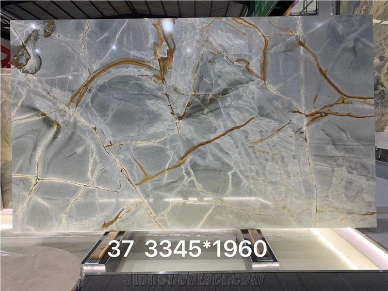 Deep Blue Quartzite Roman Blue Bookmatched Slab Tile