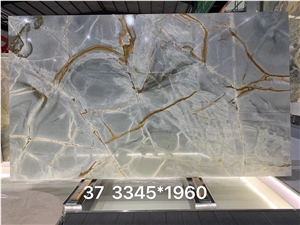 Deep Blue Quartzite Roman Blue Bookmatched Slab Tile