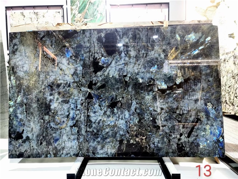 Emerald Blue Granite Aurora Azul Galactic Slab Tile