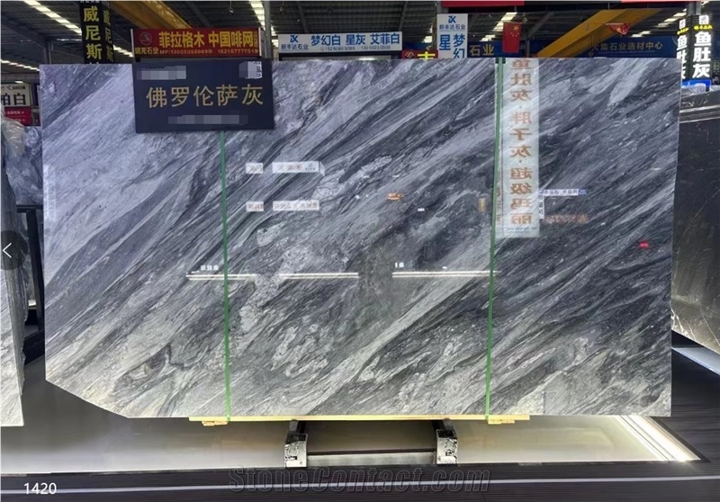 Florence Grey Marble Bardiglio Carrara Big Slab Tile Floor