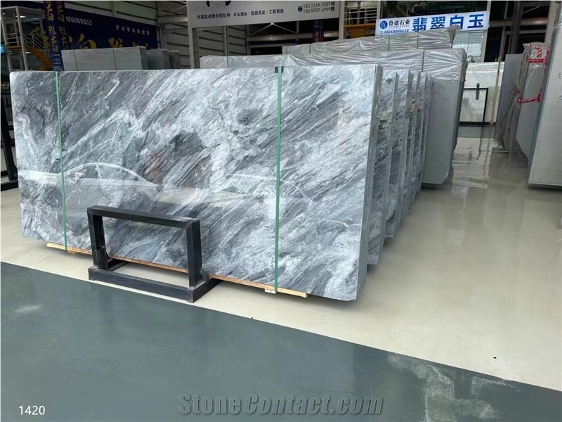 Florence Grey Marble Bardiglio Carrara Big Slab Tile Floor