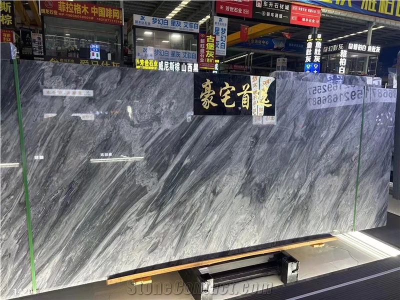 Florence Grey Marble Bardiglio Carrara Big Slab Tile Floor