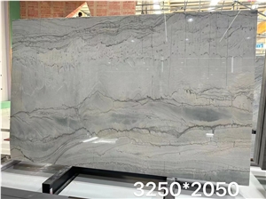 Super White Quartzite Fantasy Eternity Big Slab Bookmatched