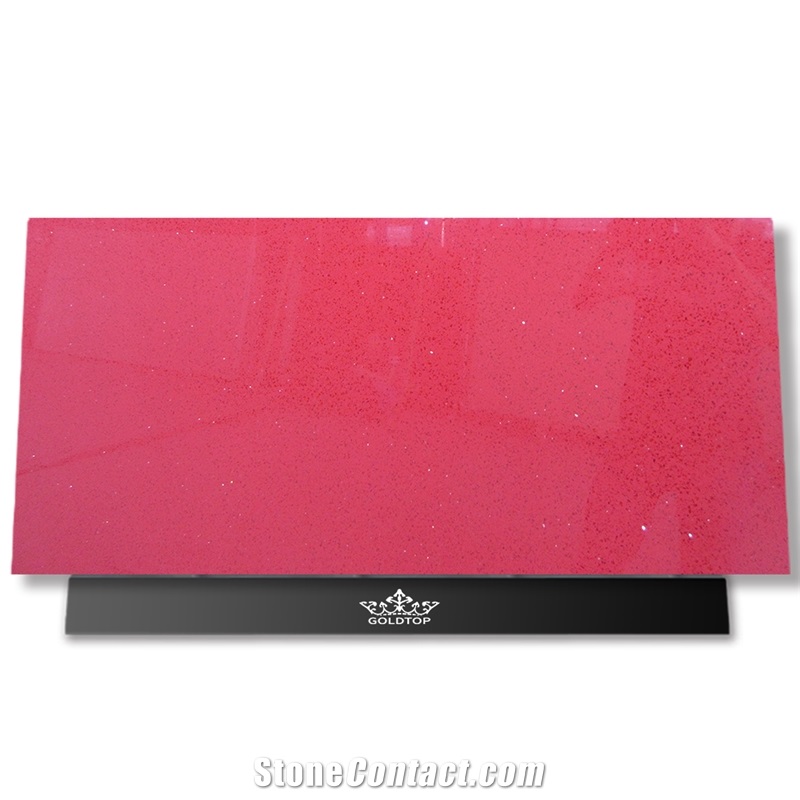 Artificial Stone Newest 1010 Sparkle Red Quartz Slabs