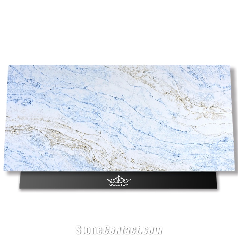 Blue And Gary Vein Quartz 6030 Lazada Concrete Quartz Slabs
