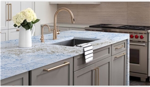 Blue And Gary Vein Quartz 6030 Lazada Concrete Quartz Slabs
