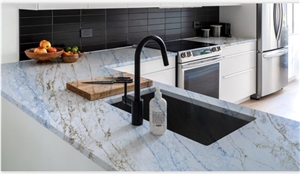 Blue And Gary Vein Quartz 6030 Lazada Concrete Quartz Slabs