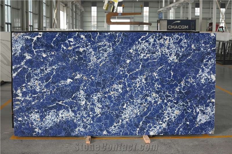 Newest 6034 Quartz Artificial Blue Quartz Slabs