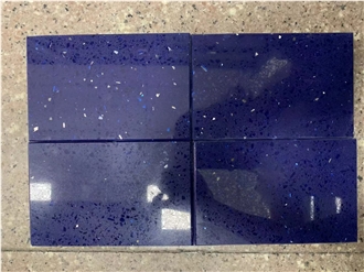 Polished Dark Blue Sparkle Series 1005 Quartz Slabs