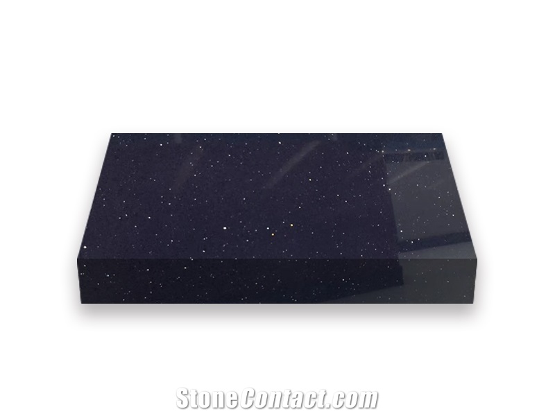 Polished Dark Blue Sparkle Series 1005 Quartz Slabs