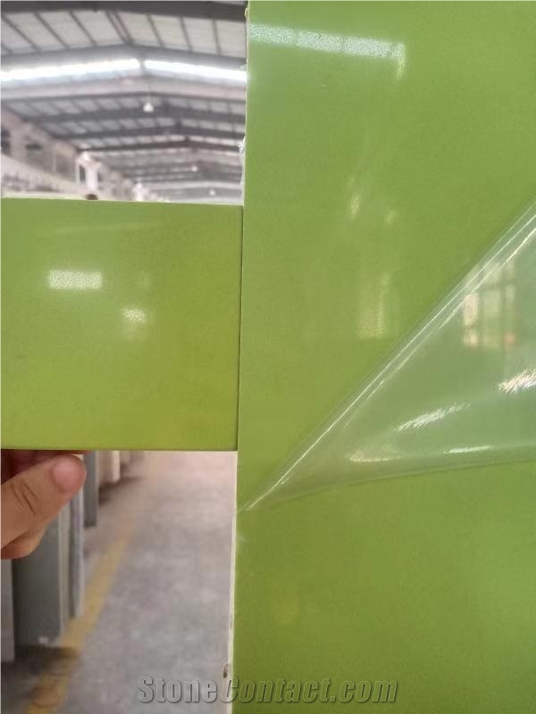 Polished Green Artificial Stone 2010 Quartz Slabs