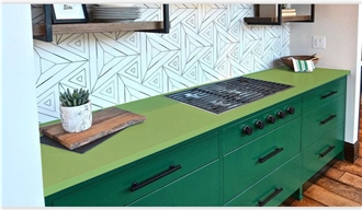 Polished Green Artificial Stone 2010 Quartz Slabs