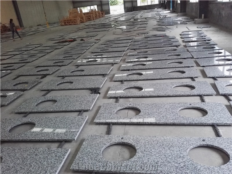 China G439 Grey Granite Prefab Vanity Tops