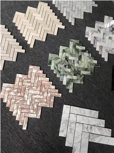 Fish Scale Beige Marble Mosaic Tiles