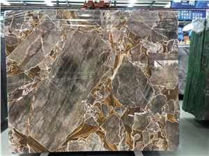 GOLDTOP Natural Rich Color Brown Quartzite Slabs
