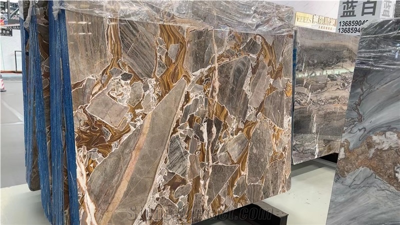 GOLDTOP Natural Rich Color Brown Quartzite Slabs