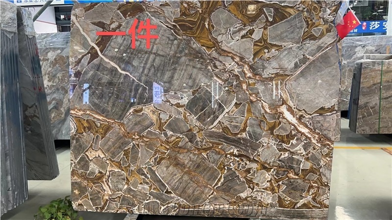 GOLDTOP Natural Rich Color Brown Quartzite Slabs