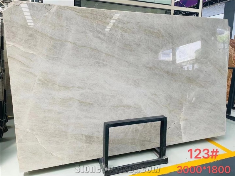 Polished Surface Taj Mahal Quartzite White Quartzite Slabs