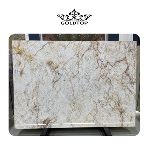 White Crystal Style Glacier White Quartzite Slabs