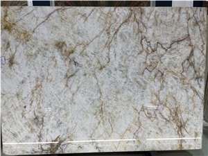 White Crystal Style Glacier White Quartzite Slabs