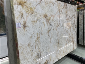 White Crystal Style Glacier White Quartzite Slabs