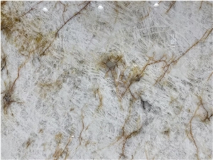 White Crystal Style Glacier White Quartzite Slabs