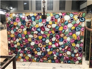 Colorful Agate Slab Semiprecious Stone