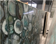 Natural Agate Slab Semi Precious Stone Backlit Wall Panel