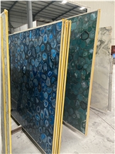 Natural Agate Slab Semi Precious Stone Backlit Wall Panel