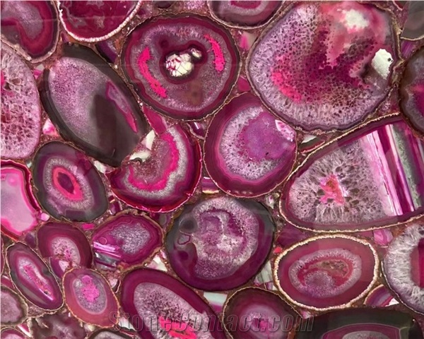 Natural Purple Agate Jade Backlit Slab Semi Precious Stone