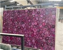 Natural Purple Agate Jade Backlit Slab Semi Precious Stone