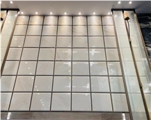 Natural White Crystal Quartz With Gold Leaf Semiprecious Stone Slabs