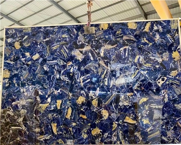 Wholesales Hot Sales Blue Sodalite Semiprecious Stone Slab