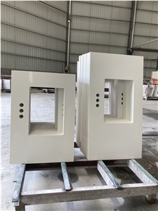 Artificial Quartz Stone Bathroom Vanity Tops For Hotel