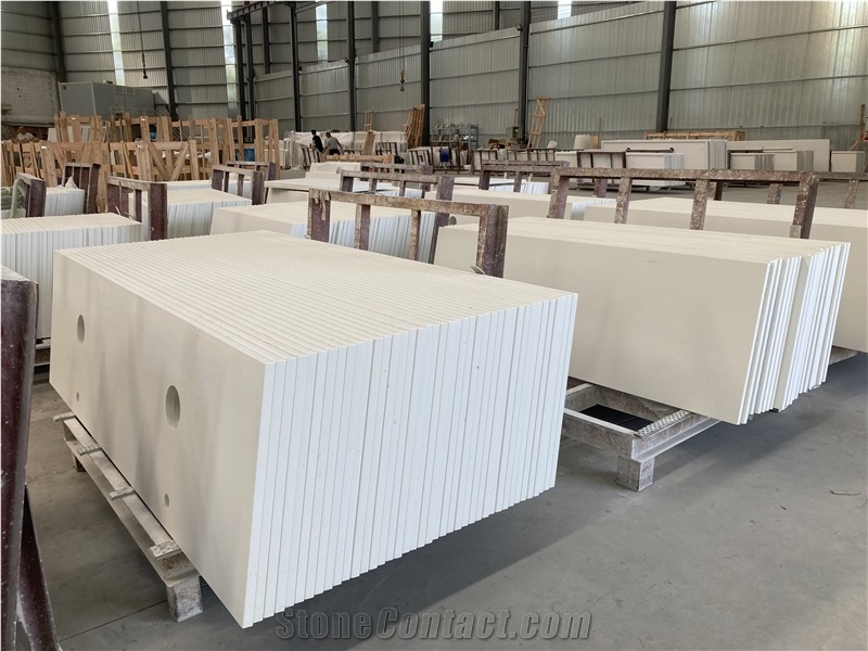 Artificial Quartz Stone Bathroom Vanity Tops For Hotel