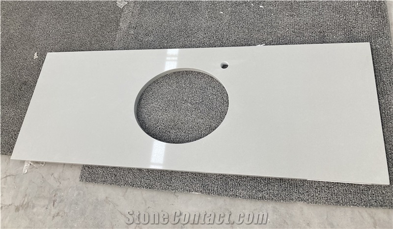Artificial White Quartz Bathroom Countertop