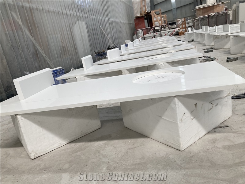 Artificial White Quartz Bathroom Countertop