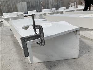 Artificial White Quartz Bathroom Countertop