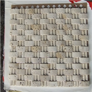 Beige Travertine  Mosaic Tiles Wall Tile Supplier
