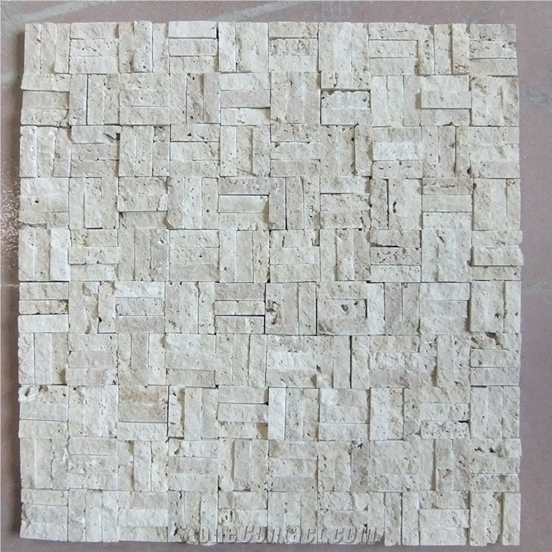 Beige Travertine  Mosaic Tiles Wall Tile Supplier