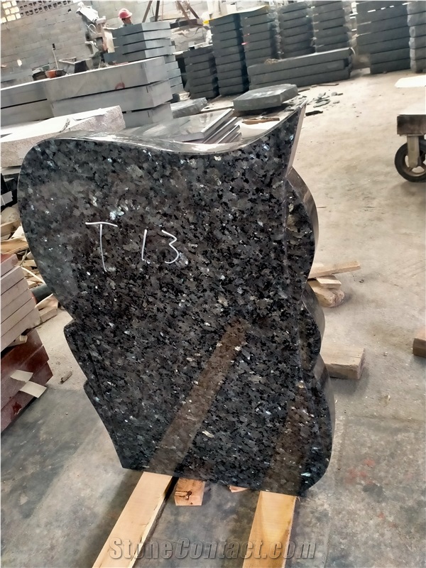 Blue Pearl Granite Tombstone Hungary Style