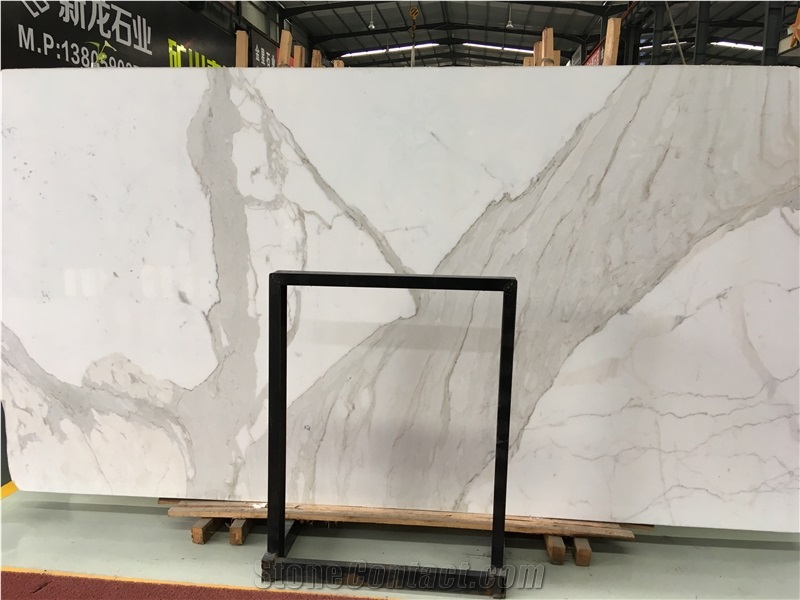 Calacatta Gold White Marble Slabs For Interior Design